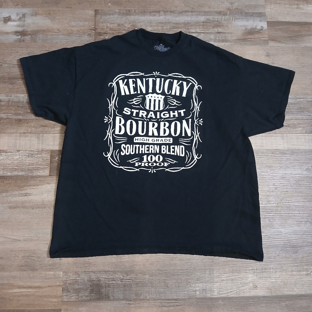 Kentucky Straight Bourbon T-Shirt Mens 2XL Black Southern Blend Graphic Tee